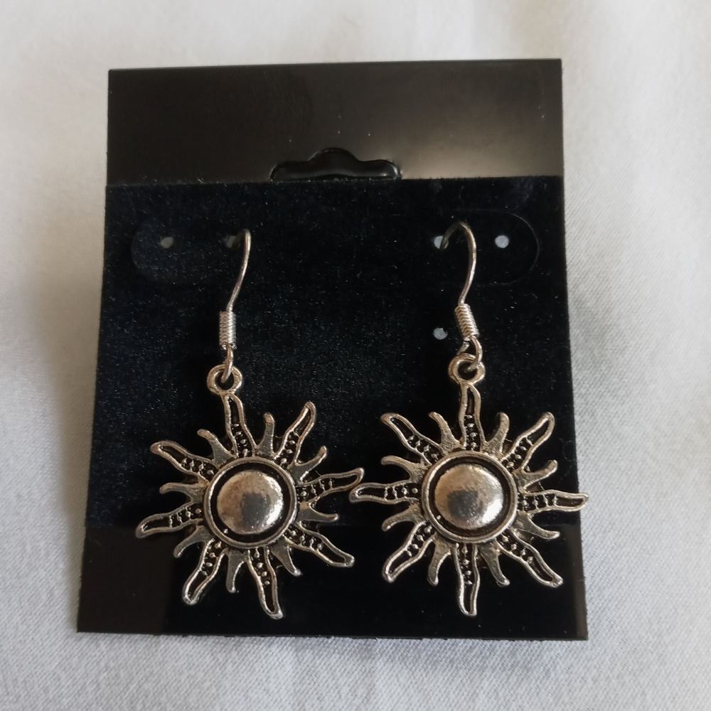 Silver Sun Earrings